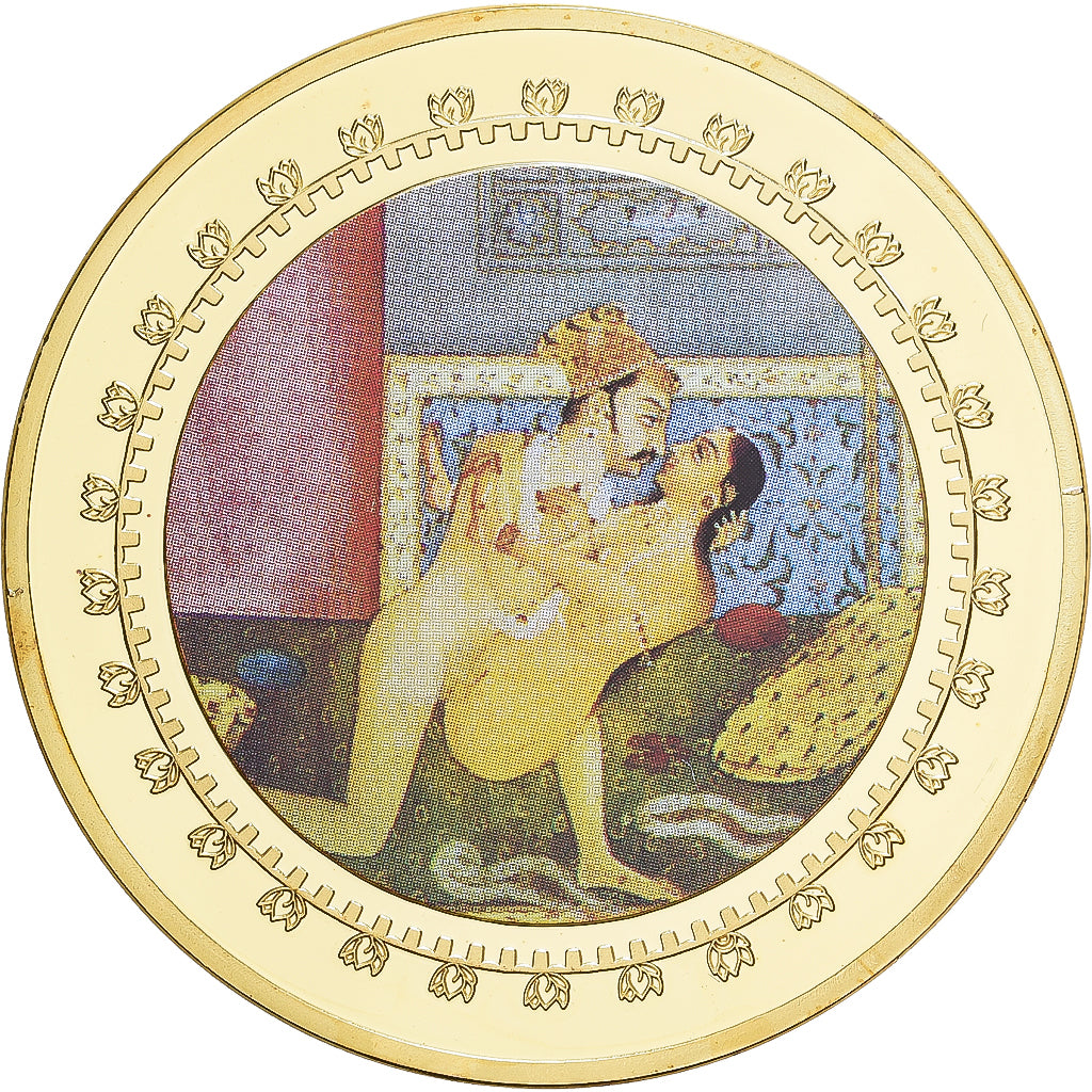 India, Medal, 100 Rupia, Kamasutra, Copper-Nickel Gilt, MS(65-70)