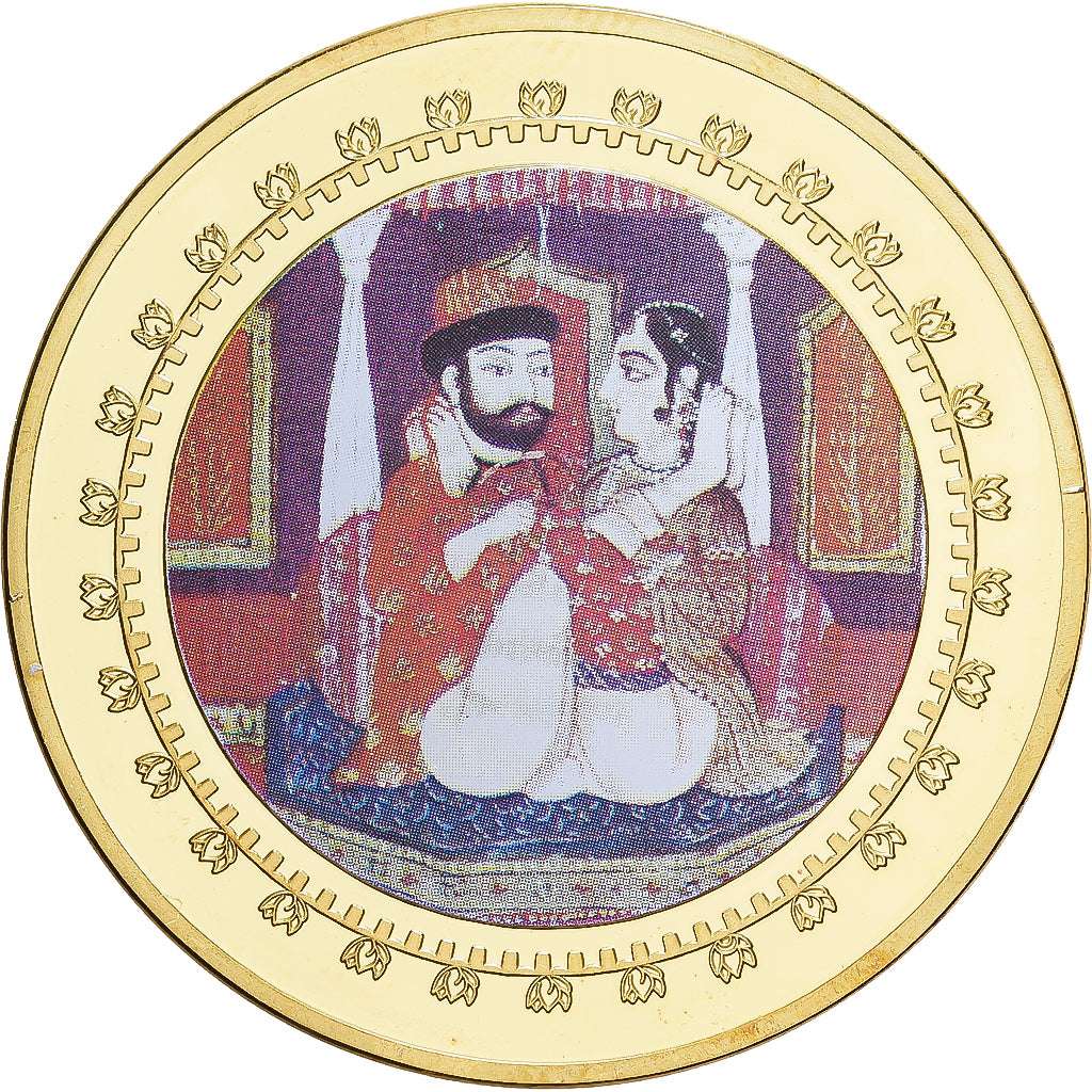 India, Medal, 100 Rupia, Kamasutra, Copper-Nickel Gilt, MS(65-70)