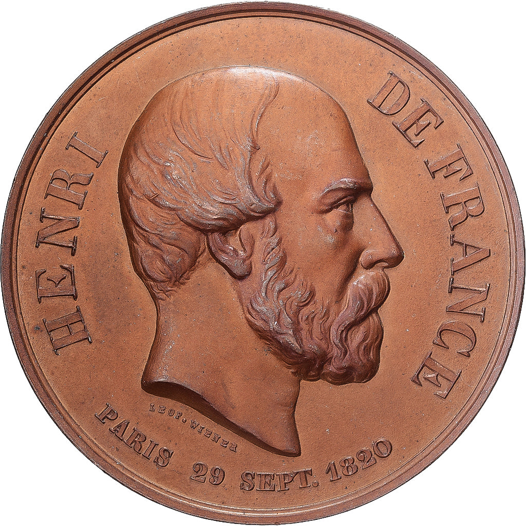 Frankrijk, Medaille, Henri De France, 1820, Koper, Wiener, PR