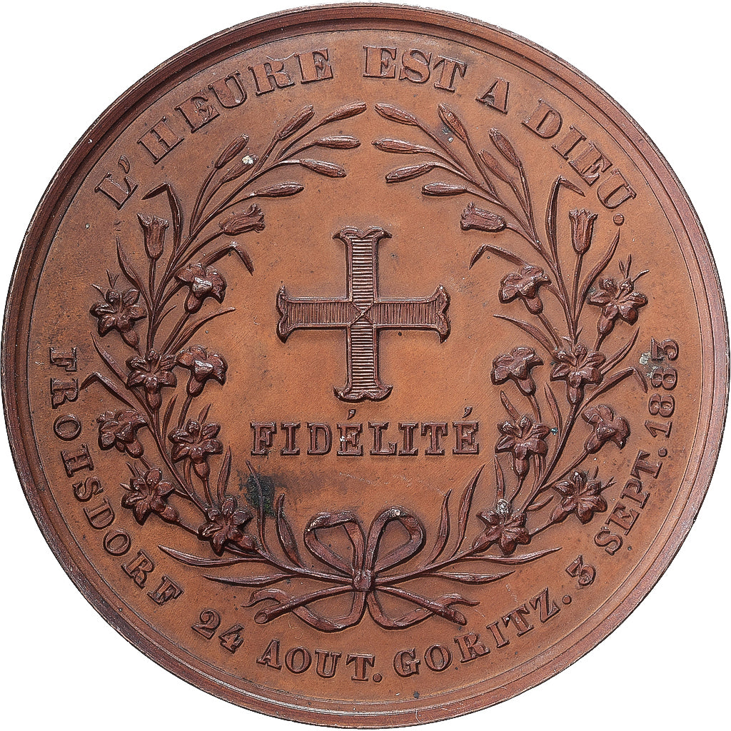 Frankrijk, Medaille, Henri De France, 1820, Koper, Wiener, PR