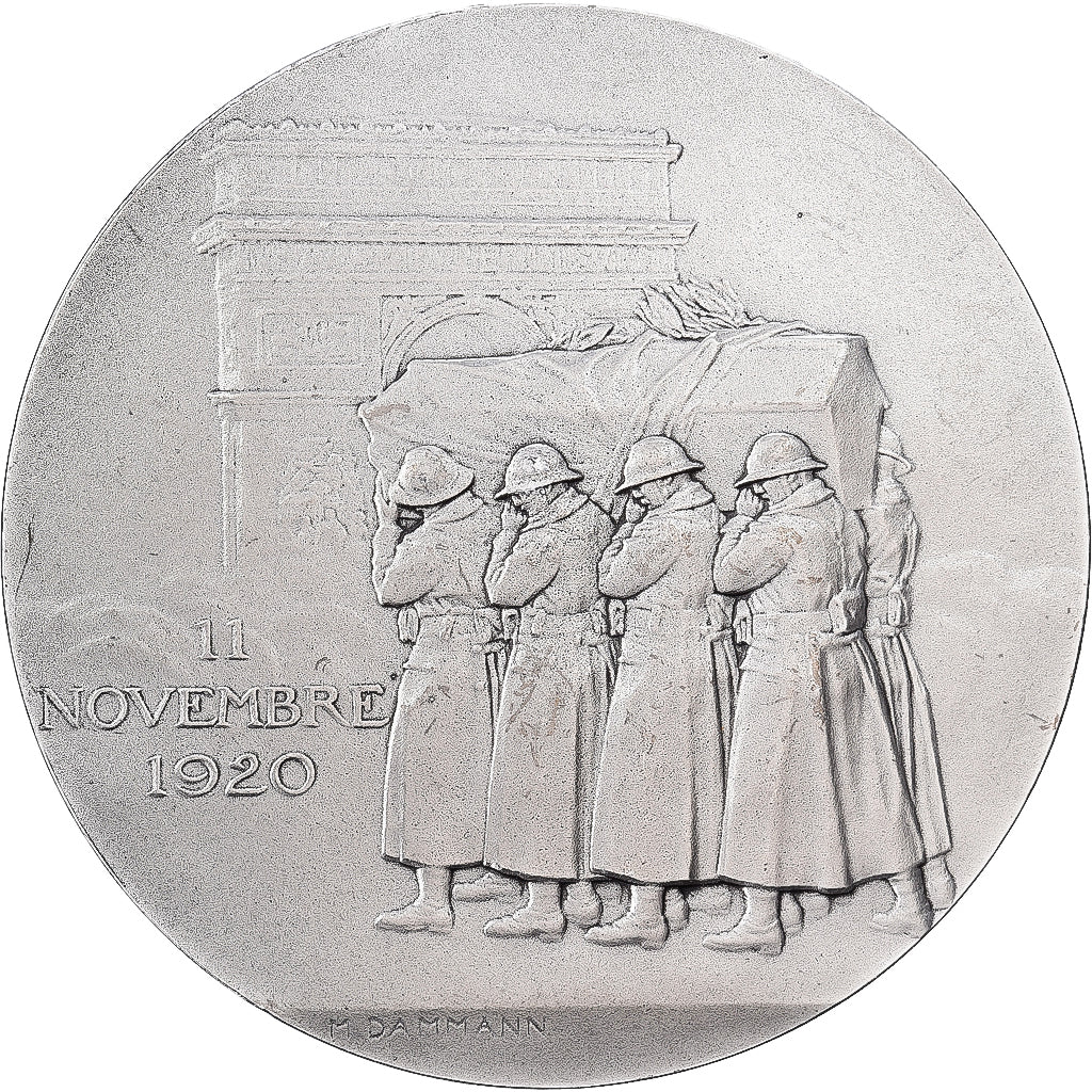 France, Médaille, 11 novembre 1920, Bronze argenté, TTB+, Dammann