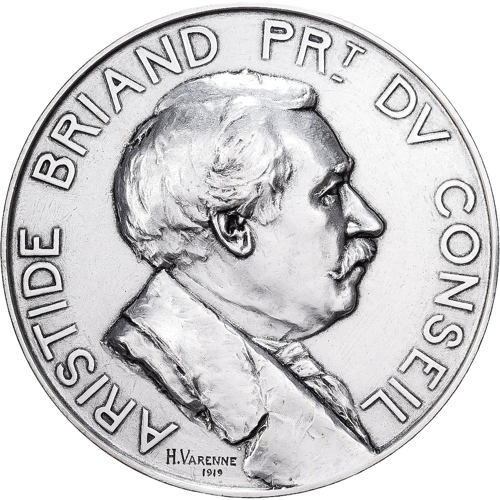Francia, medaglia, Aristide Briand Président du Conseil, Bronzo argentato