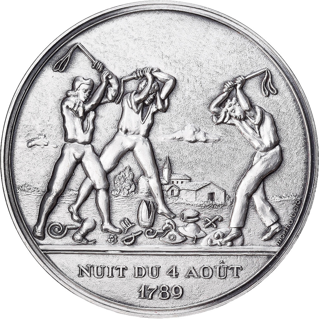 Francja, medal, Révolution Française, Nuit du 4 Août, 1989, Brąz