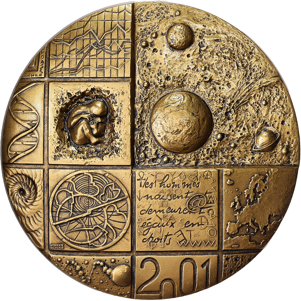 Francia, medaglia, Les Hommes naissent et demeurent égaux, 2001, Bronzo, Mayot