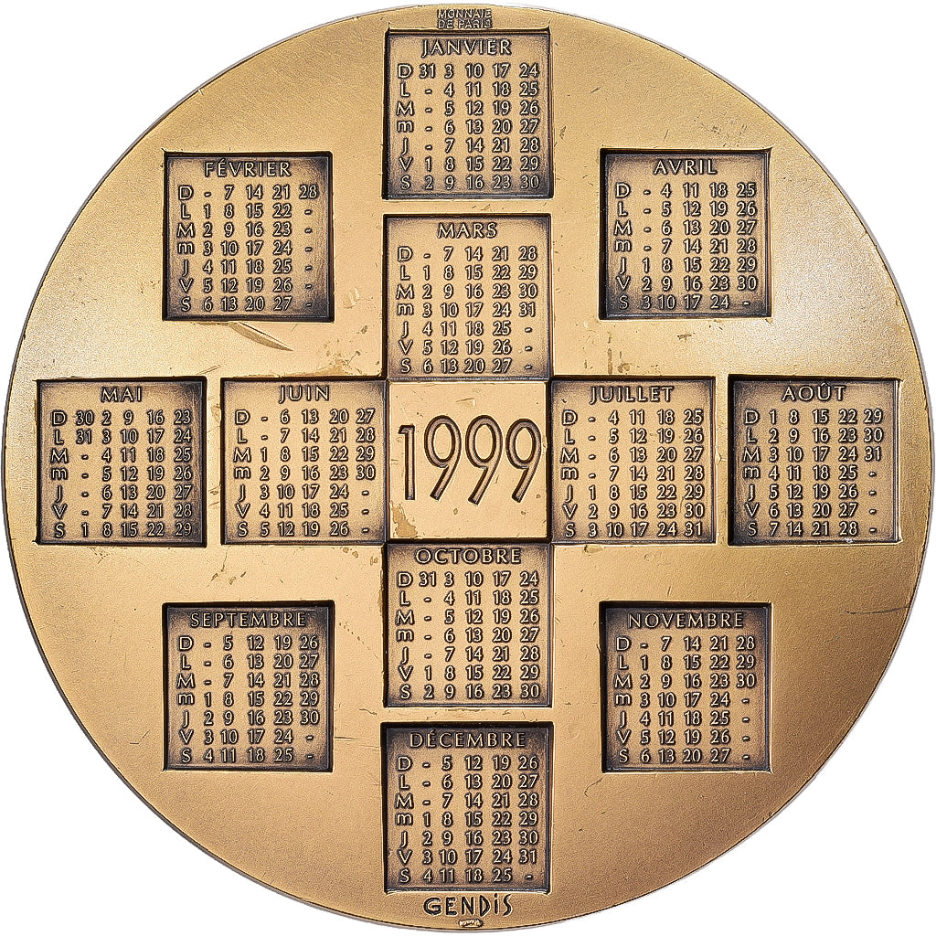 Francja, medal, Calendrier, Communiquer, 1999, Brązowy, Gendis, AU(50-53)
