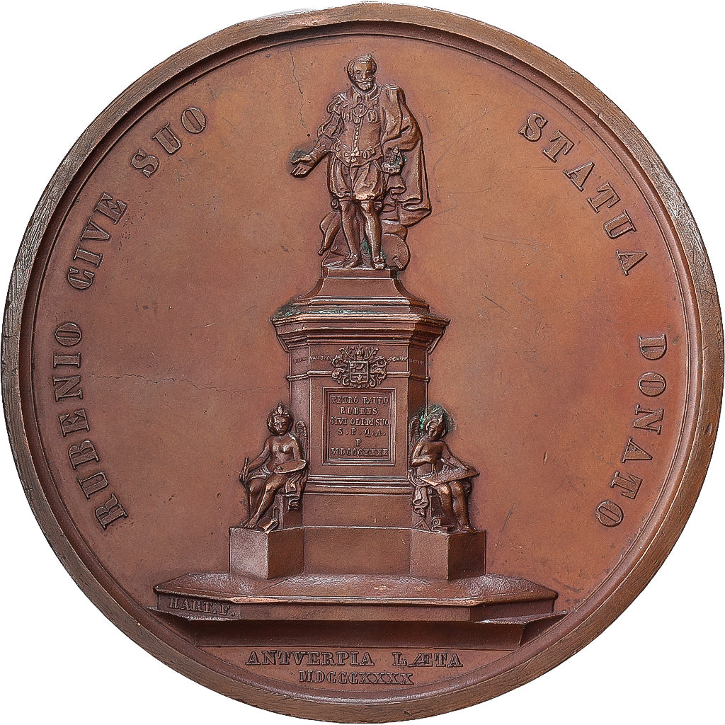 België, Medaille, Pierre-Paul Rubens, 1840, Bronzen, Hart, ZF+