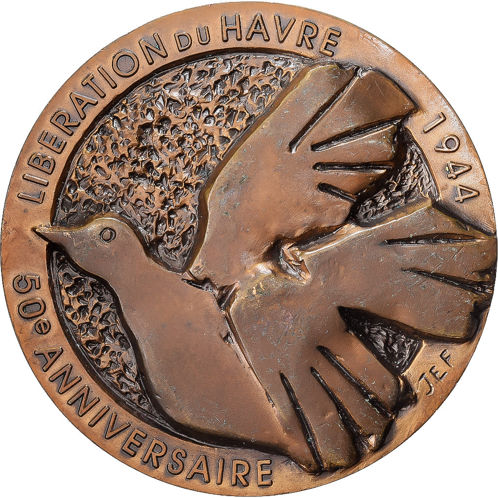 France, Medal, 50ème Anniversaire de la Libération du Havre, 1994, Bronze