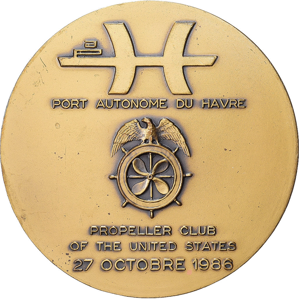 França, medalha, Port Autonome du Havre, 1986, Bronze, AU(50-53)