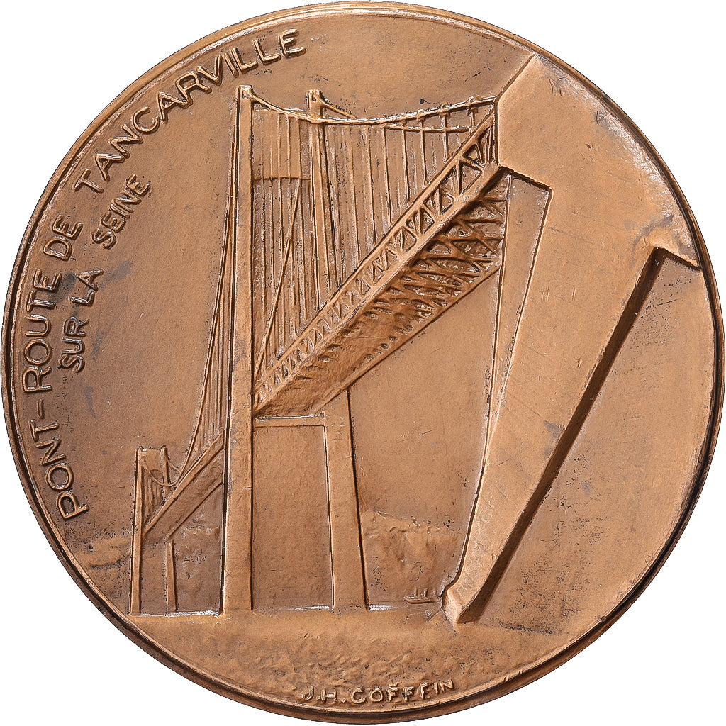 França, medalha, Pont-Route de Tancarville, Chambre de Commerce du Havre, 1959