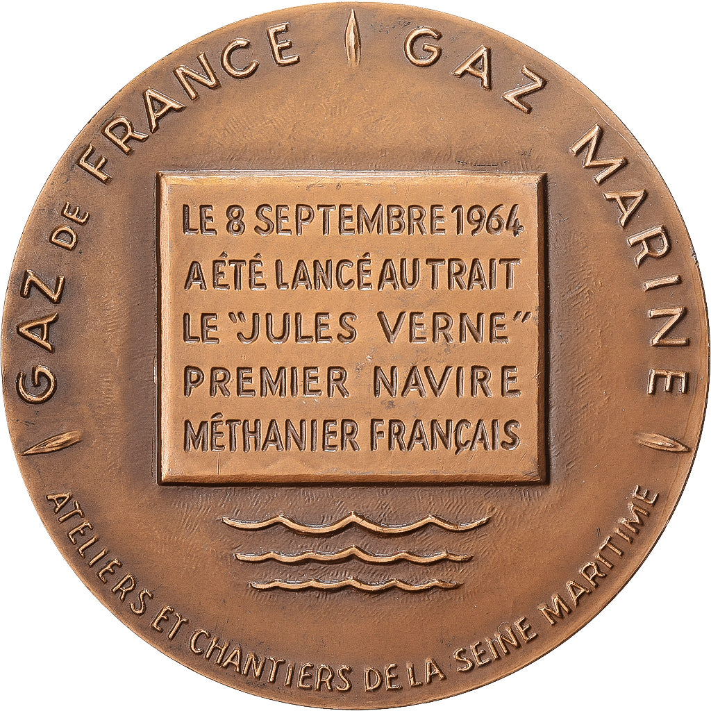 França, medalha, Le Jules Verne, Premier Navire Méthanier Français, 1964