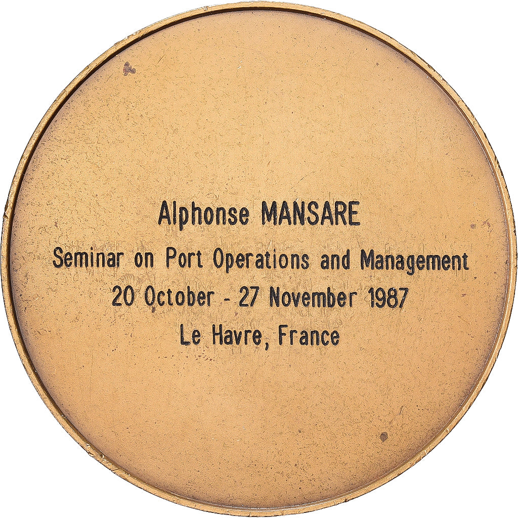 Francia, medaglia, Port Autonome du Havre, 1987, Bronzo, BB