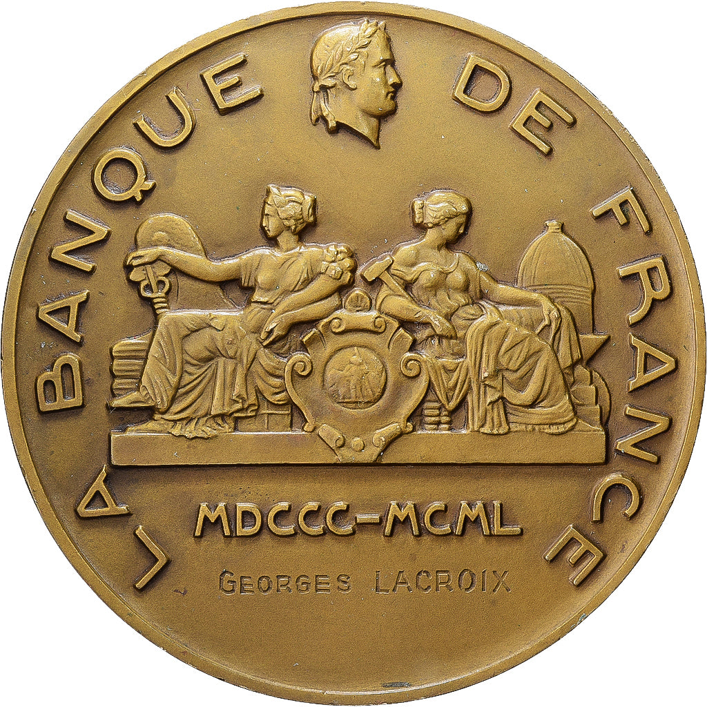 France, Médaille, La Banque de France, La Sagesse fixe la Fortune, 1950