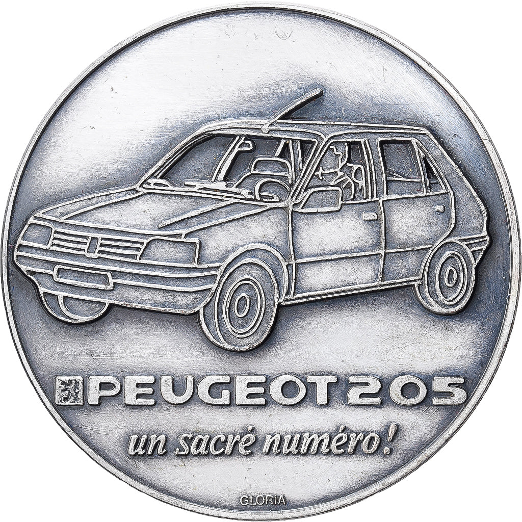 Frankrijk, Medaille, Peugeot 205, Le Havre, 1983, Silvered bronze, Gloria, PR