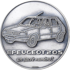 Frankrijk, Medaille, Peugeot 205, Le Havre, 1983, Silvered bronze, Gloria, PR