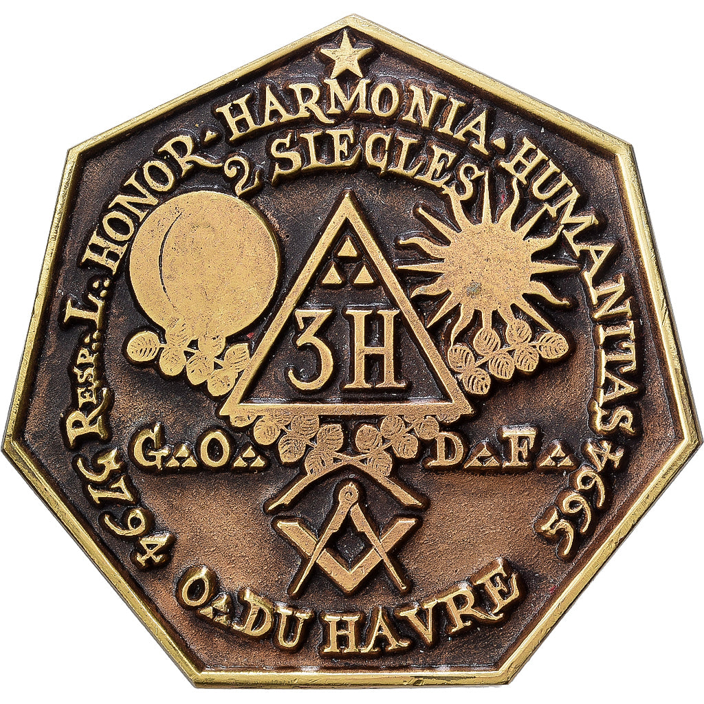 Francja, medal, Honor Harmonia Humanitas, Orient du havre, Bicentenaire, 1994