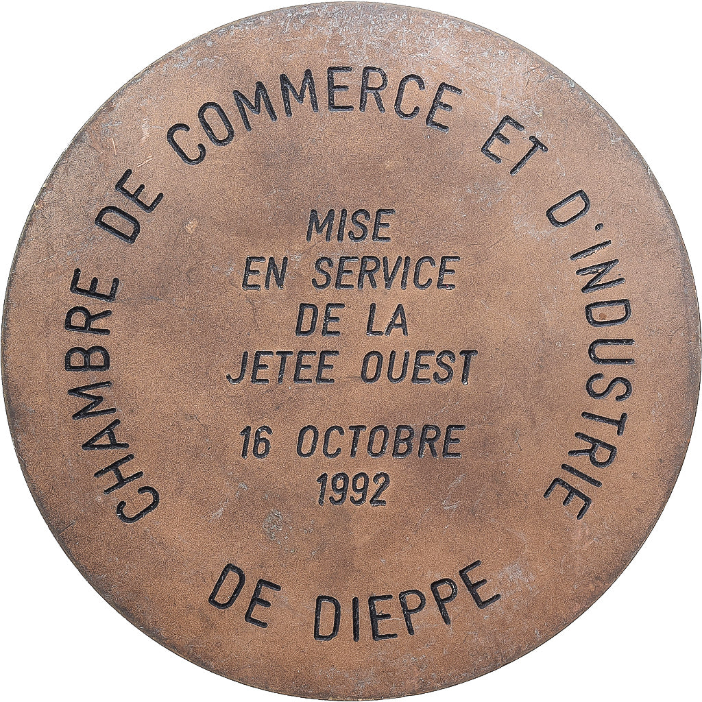 France, Medal, Chambre de Commerce de Dieppe, 1992, Bronze, EF(40-45)