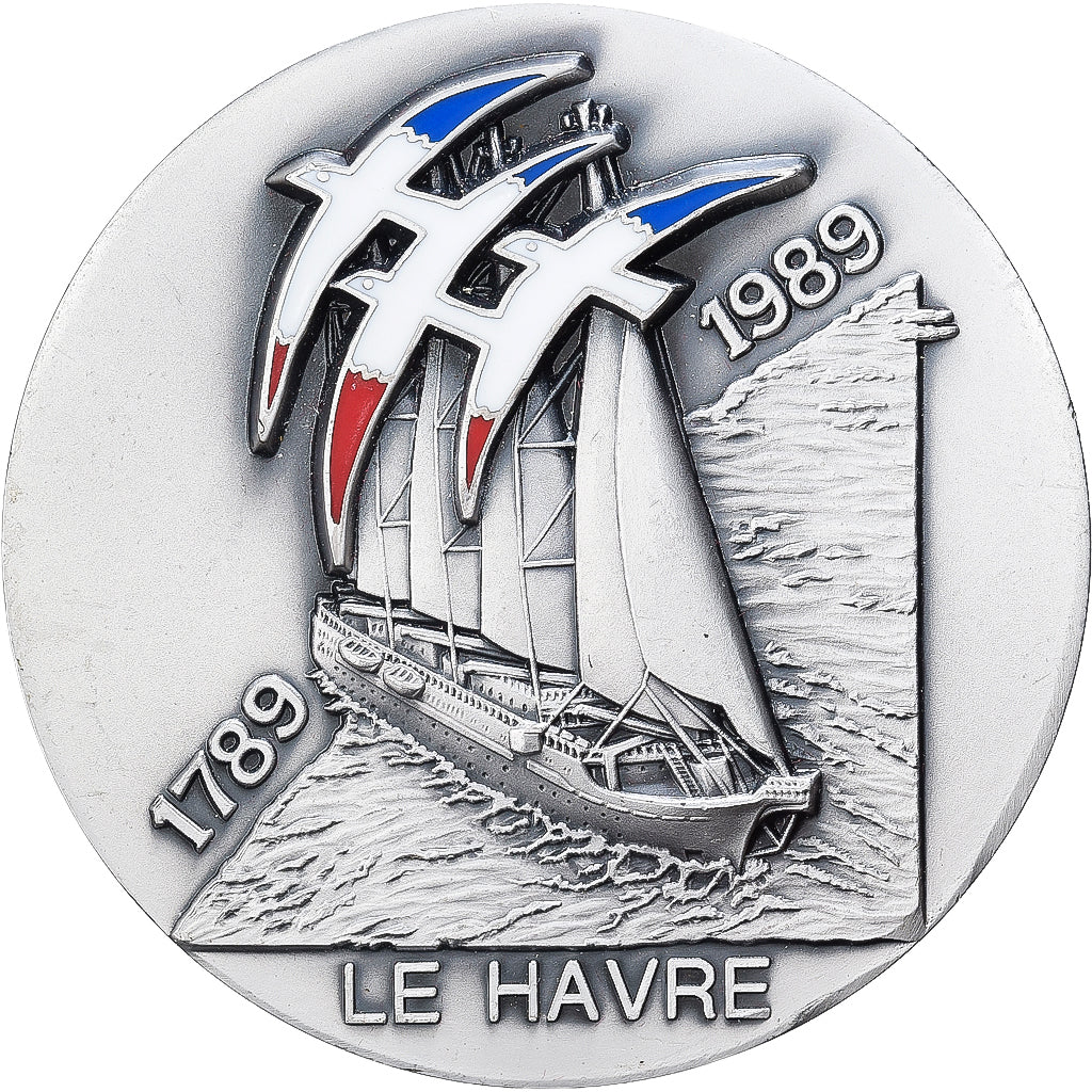 Frankreich, Medaille, Bicentenaire de la Révolution, Le Havre, 1989, UNZ