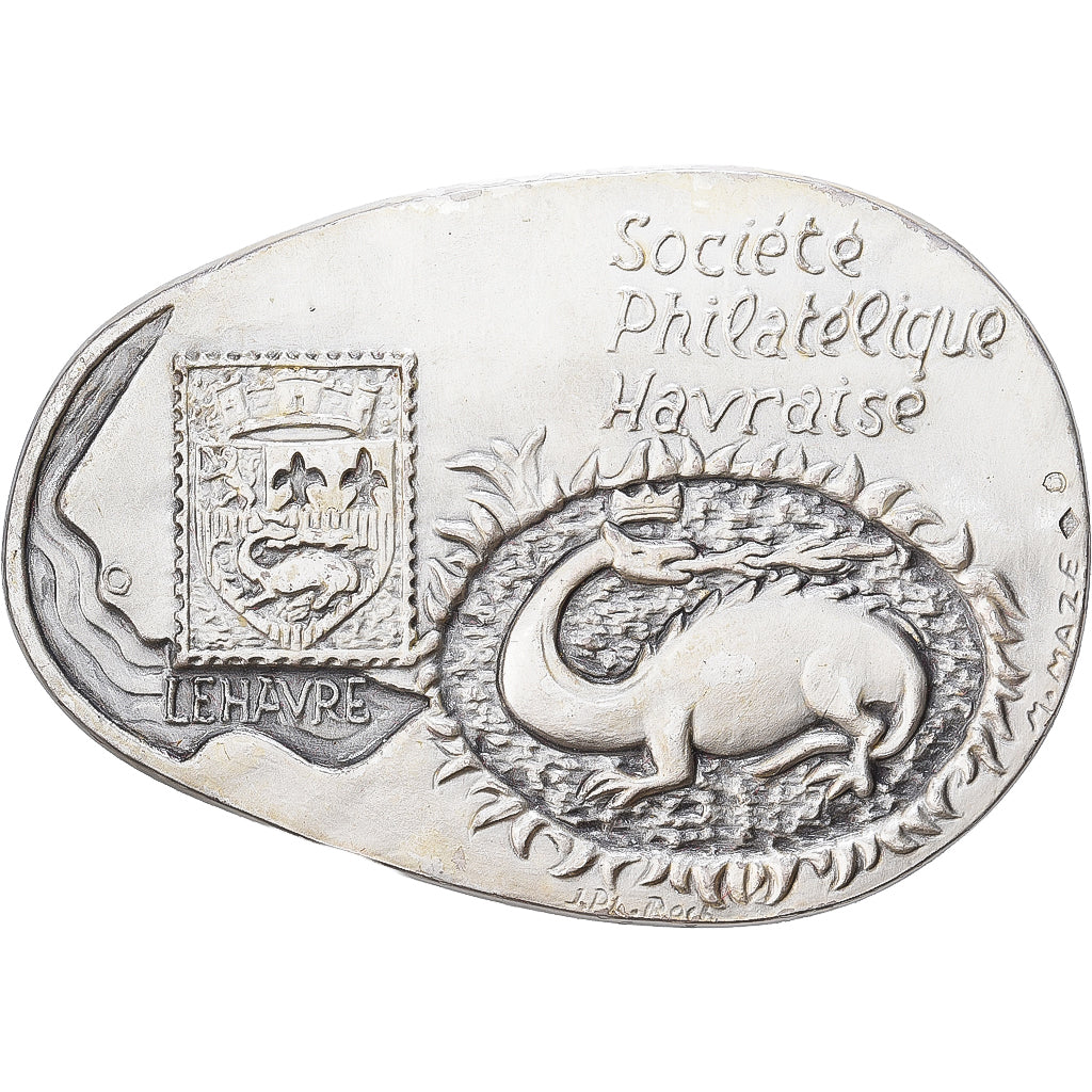 Francia, medaglia, Société Philatélique Havraise, 1996, Argento, Maze, BB+