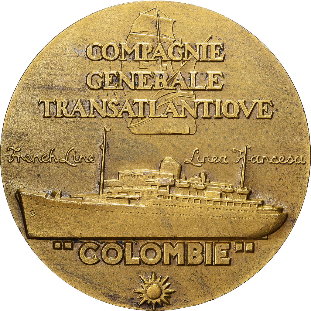 Frankrijk, Medaille, Compagnie Générale Transatlantique, Colombie, Bronzen