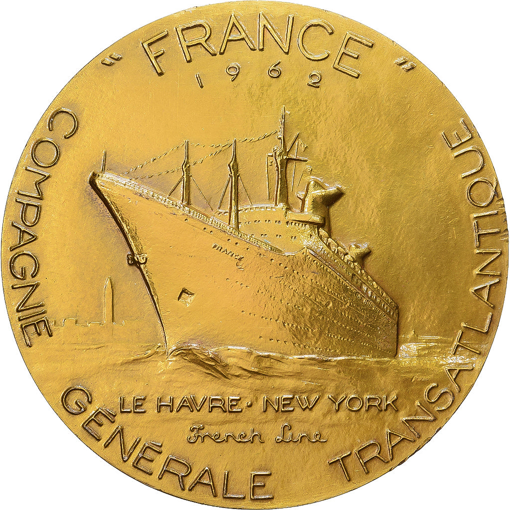 França, medalha, Compagnie Générale Transatlantique, Havre/New-York, 1962