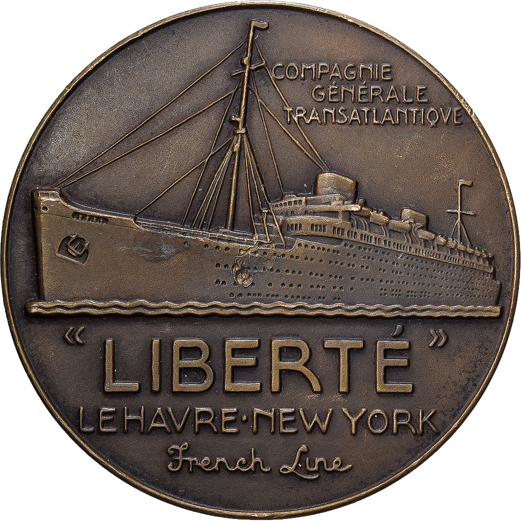 Frankreich, Medaille, Compagnie Générale Transatlantique, Liberté, Bronze