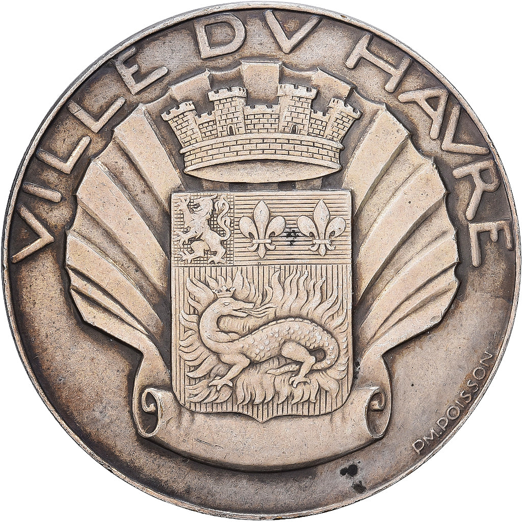 Frankreich, Medaille, Ville du Havre, Silvered bronze, Poisson, SS+