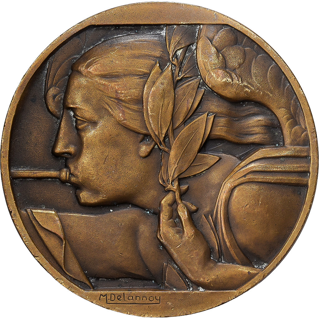 Francia, medaglia, Art Déco, Journal Le Havre, Bronzo, Delannoy, BB+