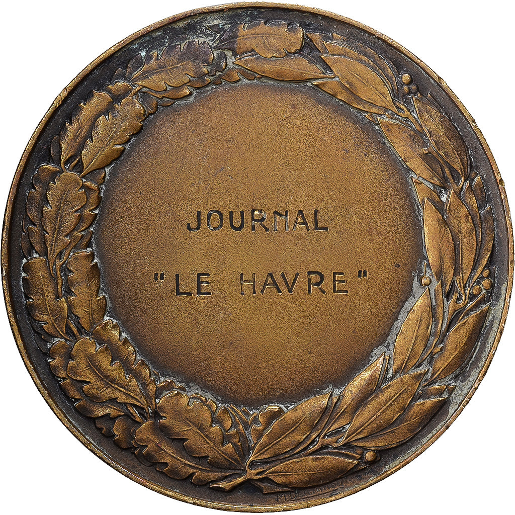 Francia, medaglia, Art Déco, Journal Le Havre, Bronzo, Delannoy, BB+