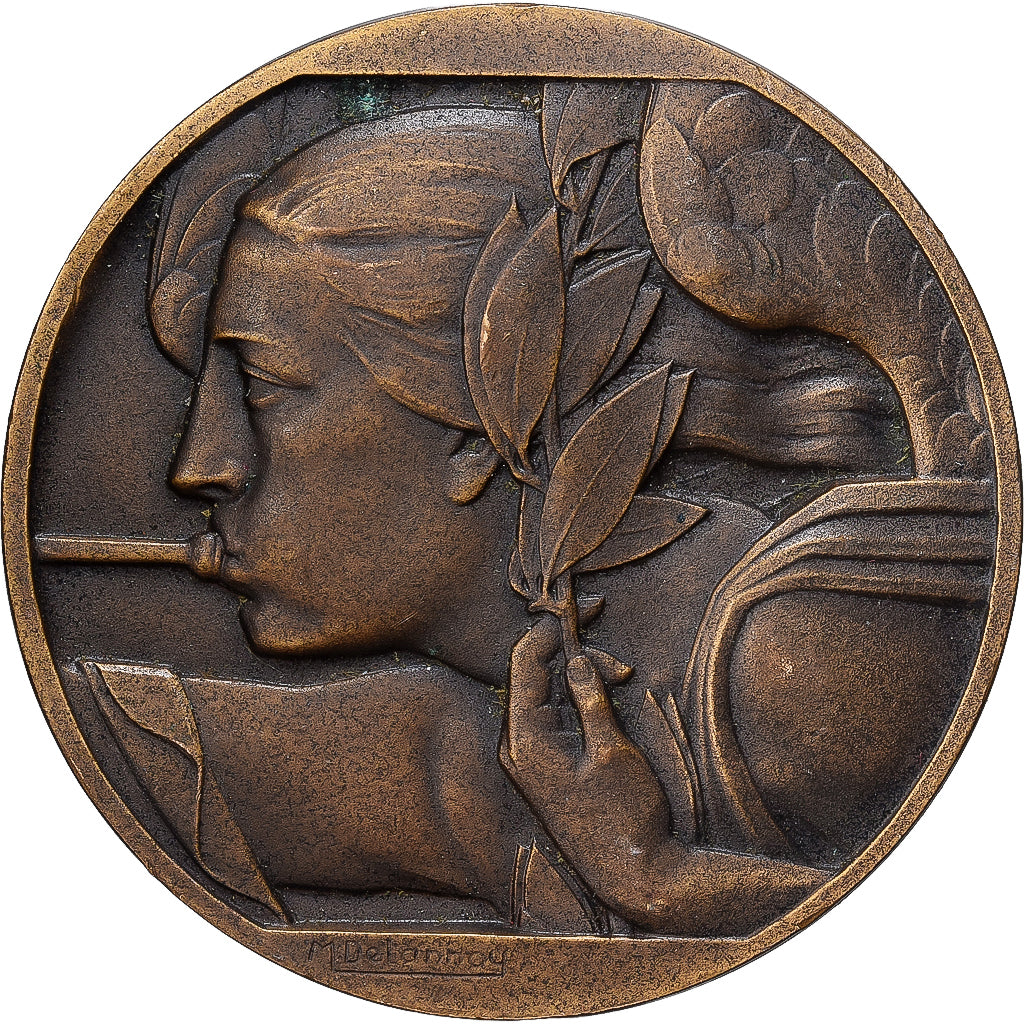 Francia, medaglia, Art Déco, Journal Le Havre, Bronzo, Delannoy, Flan mat, SPL-
