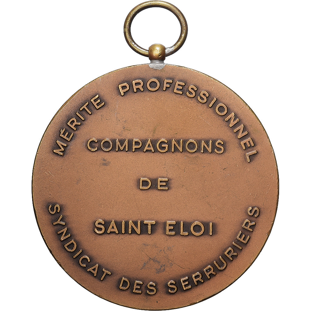 Francja, medal, Compagnons de Saint Eloi, Syndicat des Serruriers, Brązowy