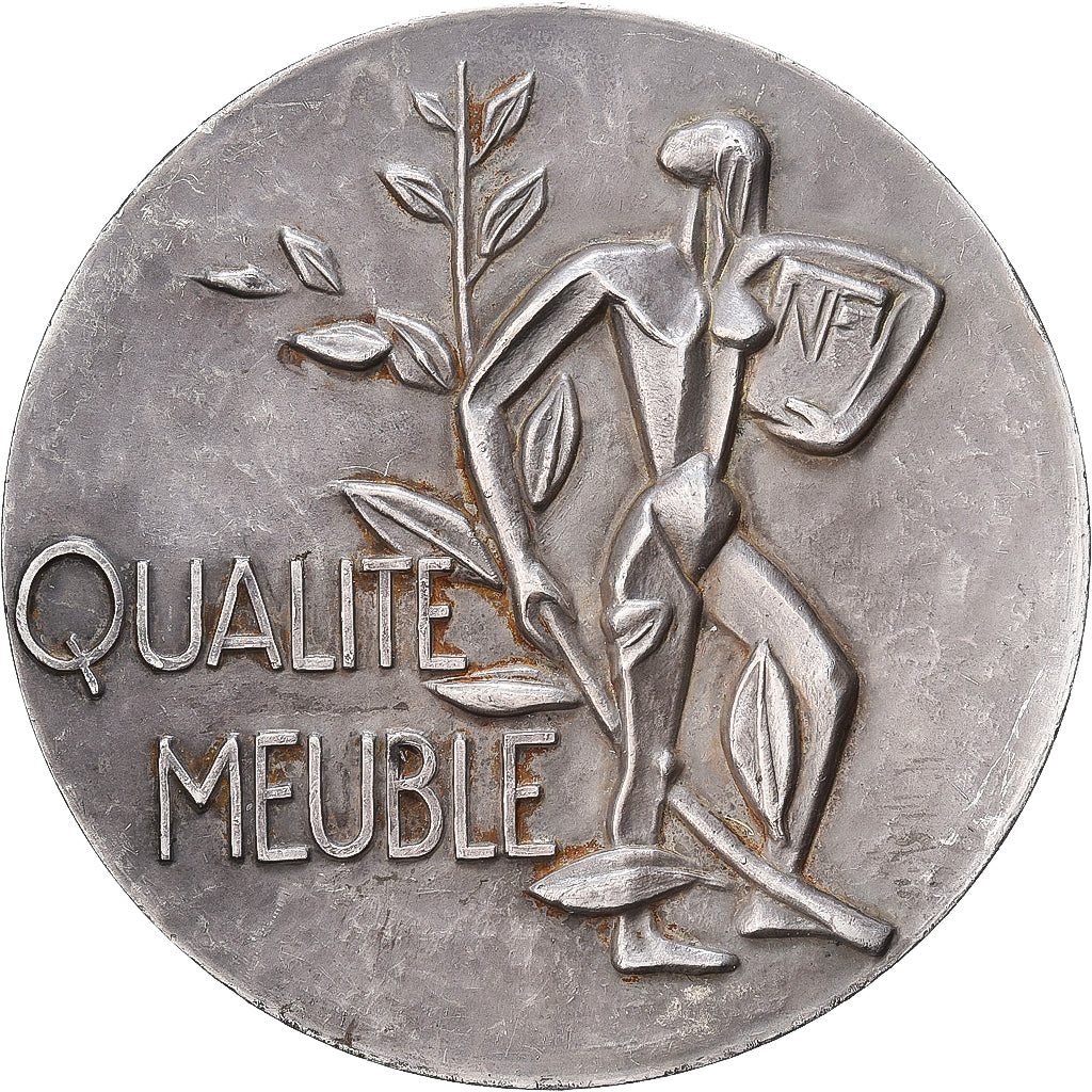 Frankreich, Medaille, Qualité Meuble, Concours Meuble, 1970, Silvered bronze