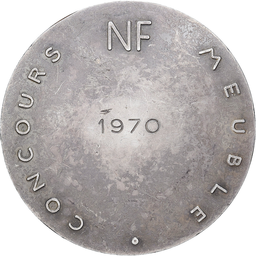 Frankreich, Medaille, Qualité Meuble, Concours Meuble, 1970, Silvered bronze