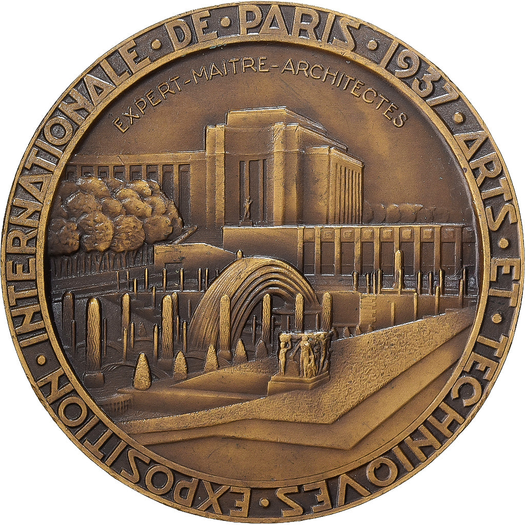 France, Medal, Exposition de Paris, Fontaines Lumineuses, 1937, Bronze, Cochet