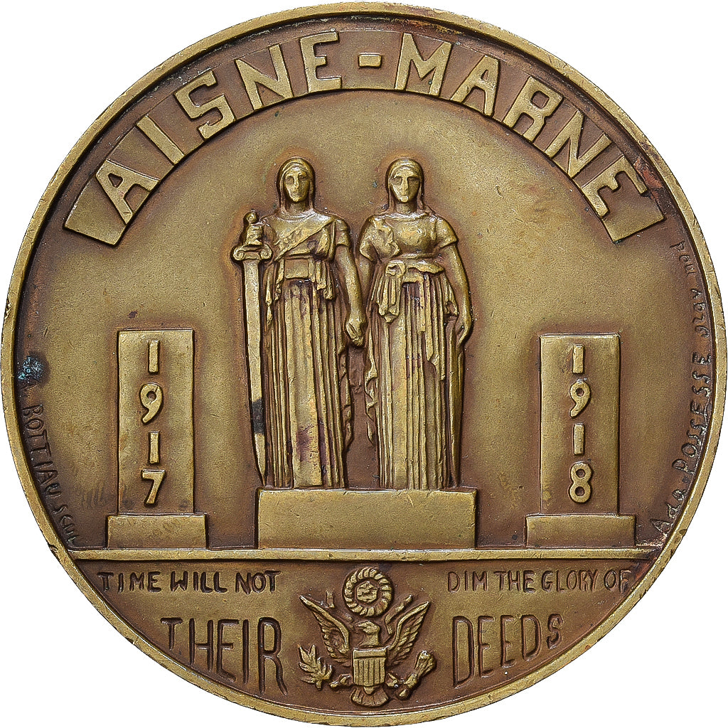France, Médaille, Château-Thierry, Monument Américain, Bronze, TTB+, Possesse