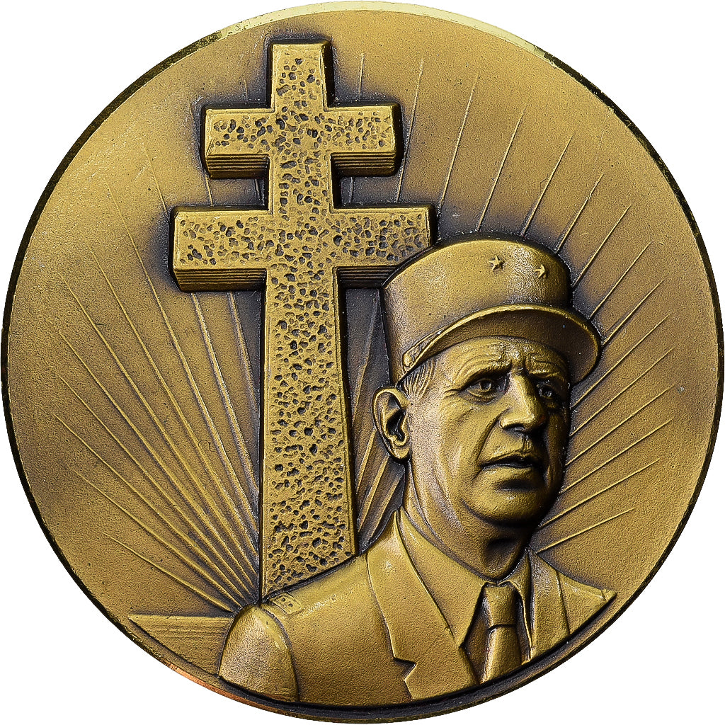 Frankreich, Medaille, Centenaire du Général De Gaulle, 1990, Silvered bronze