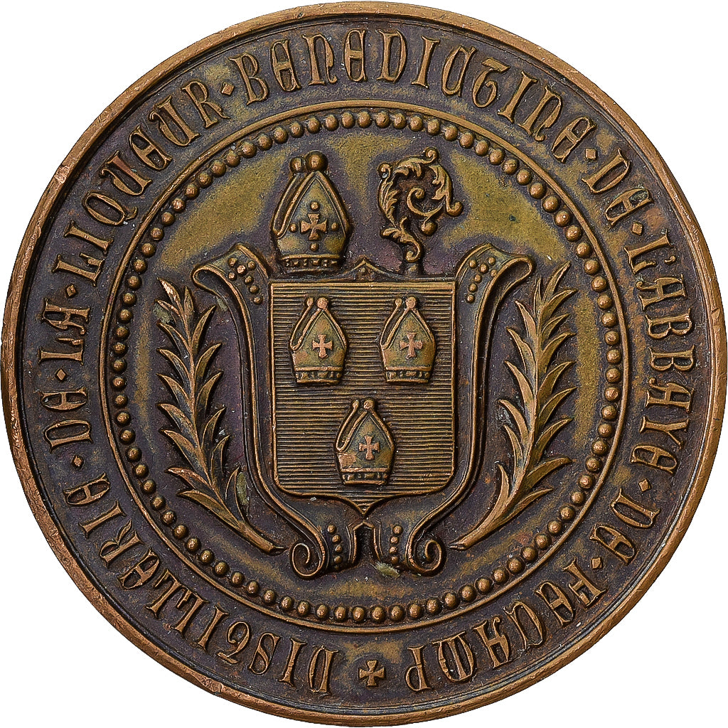 France, Médaille, Distillerie de la Bénédictine, Abbaye de Fécamp, 1888
