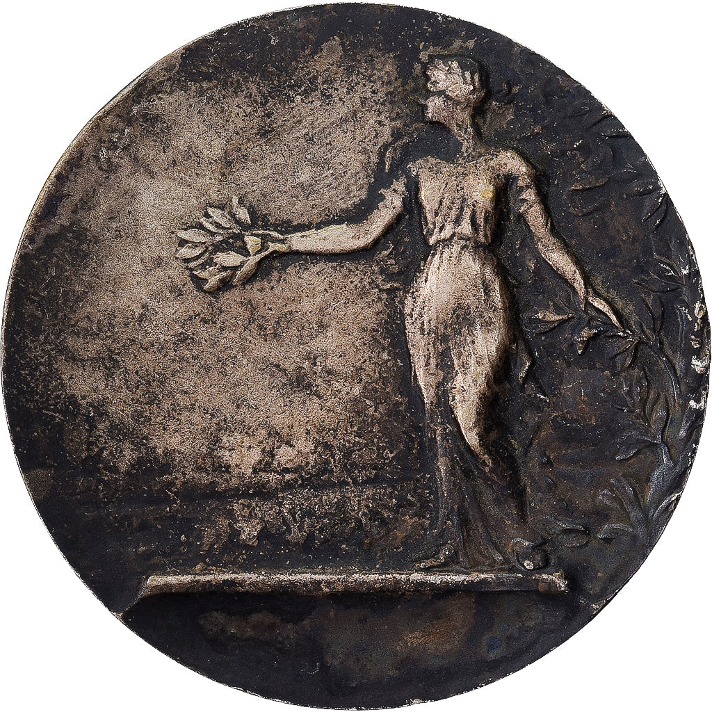 France, Medal, Femme aux Rameaux, Silvered bronze, EF(40-45)