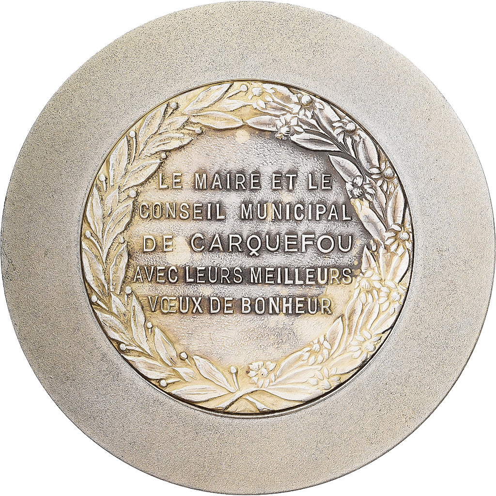 Frankreich, Medaille, Mariage, Conseil Municipal de Carquefou, Silvered bronze