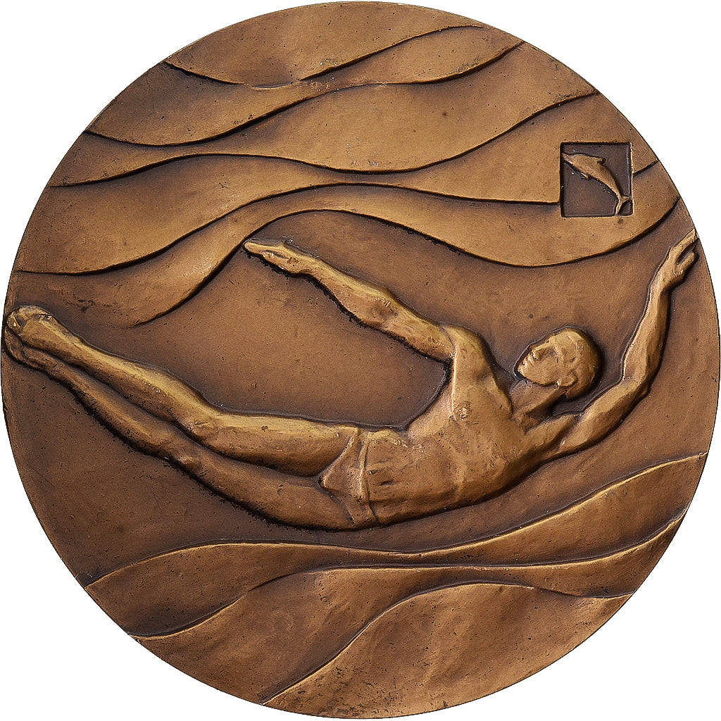 Russia, Medal, Natation, Moscou,, 1975, Bronze, AU(55-58)