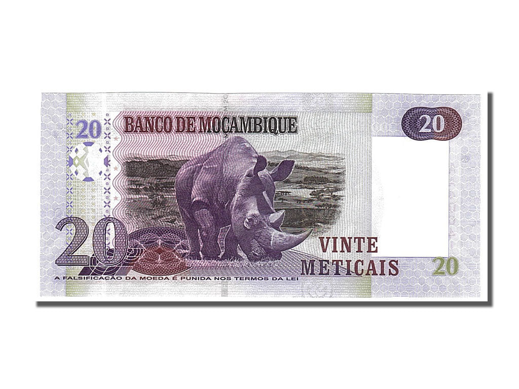 Banknote, Mozambique, 20 Meticas, 2006, 2006-06-16, UNC(65-70)