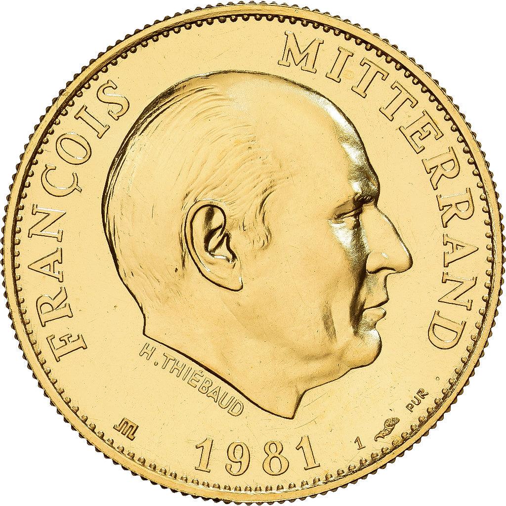 Frankreich, Medaille, François Mitterrand, 1981, Gold, Thiébaud, STGL