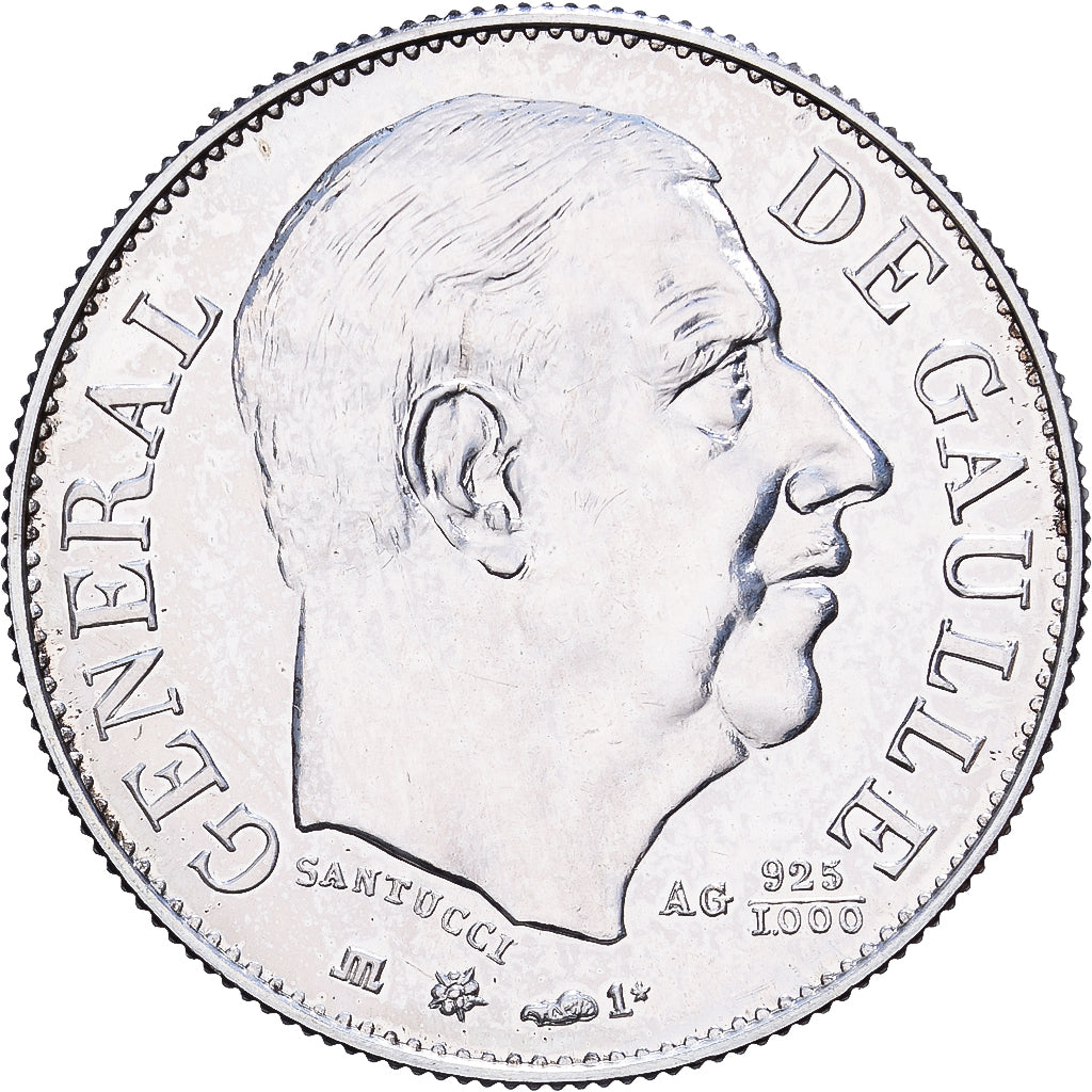 Frankreich, betaalpenning, Général De Gaulle, 1980, Silber, STGL