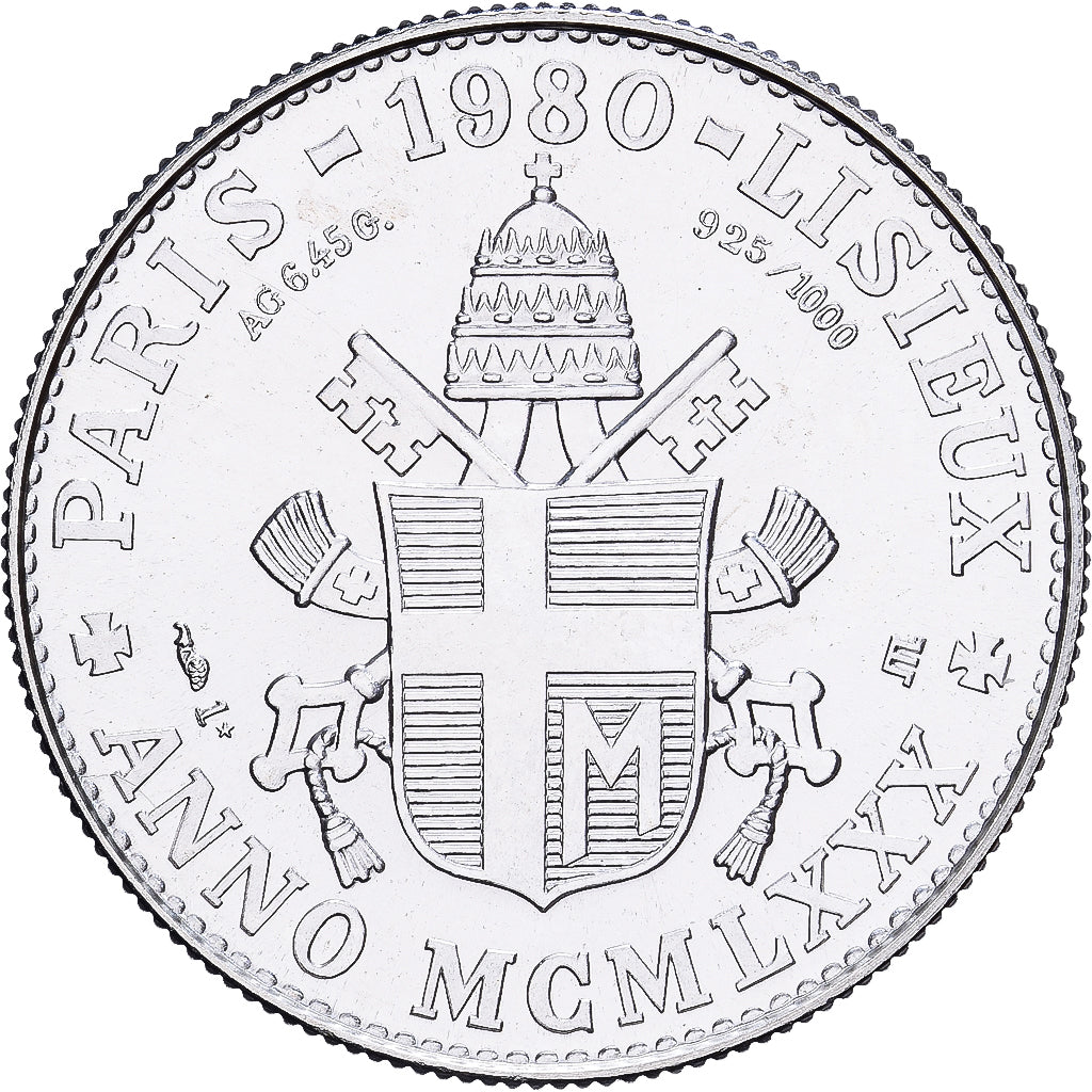 Francia, medaglia, Jean-Paul II, Paris-Lisieux, 1980, Monnaie de Paris, Argento