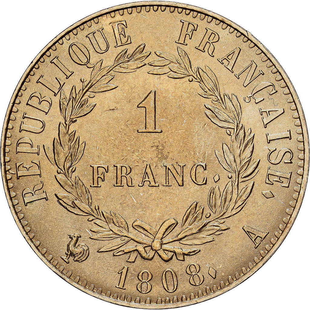 Frankreich, Medaille, Reproduction 1 Franc Napoléon Ier 1808, Copper-Nickel
