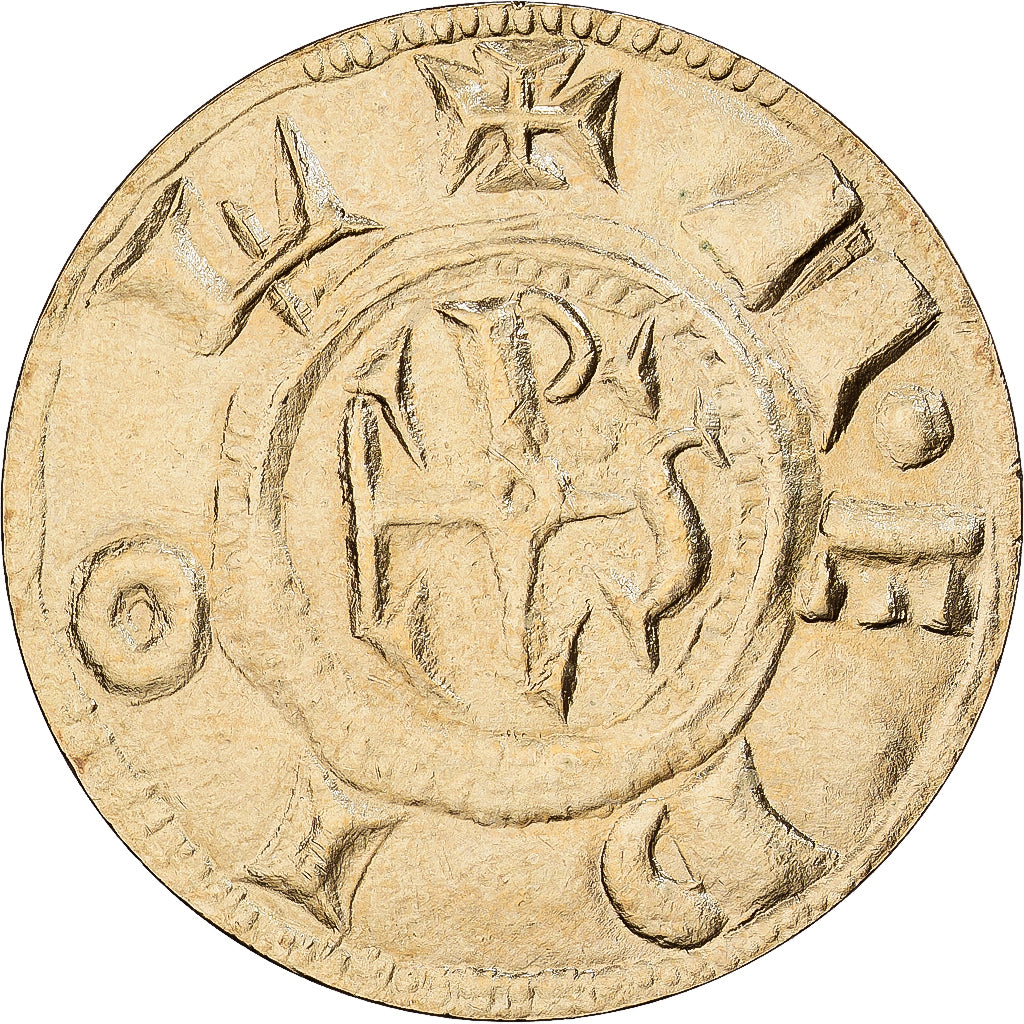 France, Medal, Reproduction, Denier de Charlemagne, Copper-Nickel Gilt, MDP