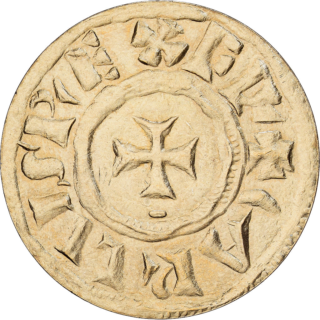 France, Medal, Reproduction, Denier de Charlemagne, Copper-Nickel Gilt, MDP