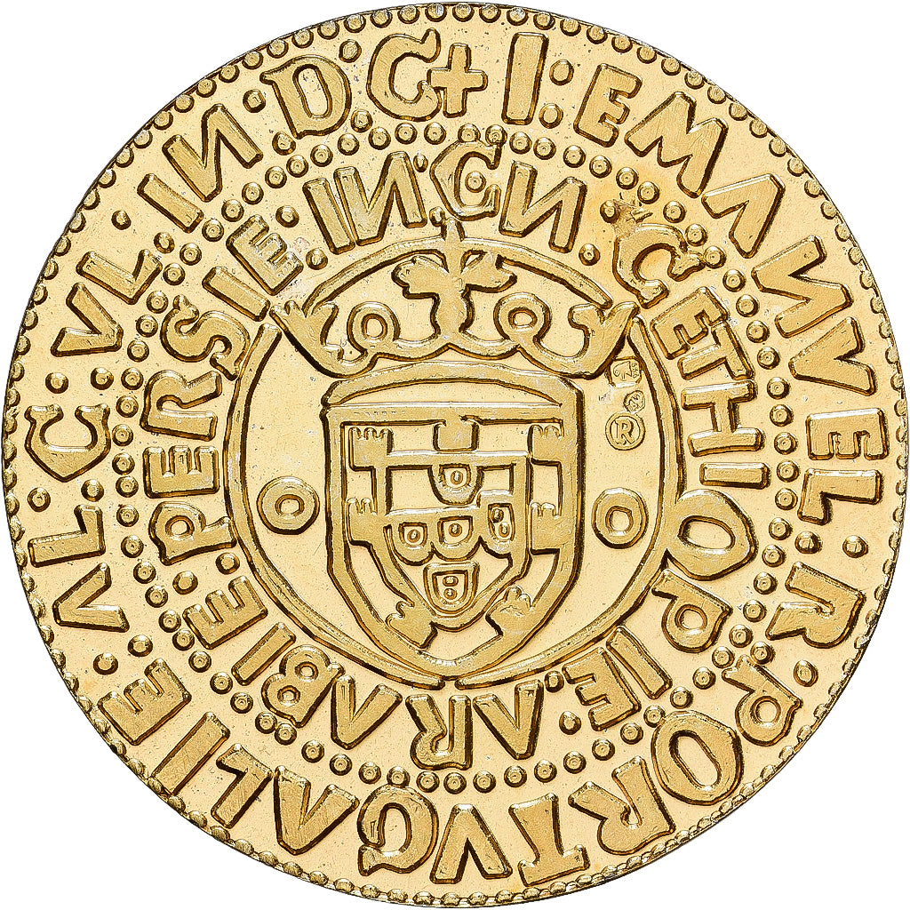 Portugal, Médaille, Reproduction 10 Cruzados, Manuel Ier, Vermeil, SPL