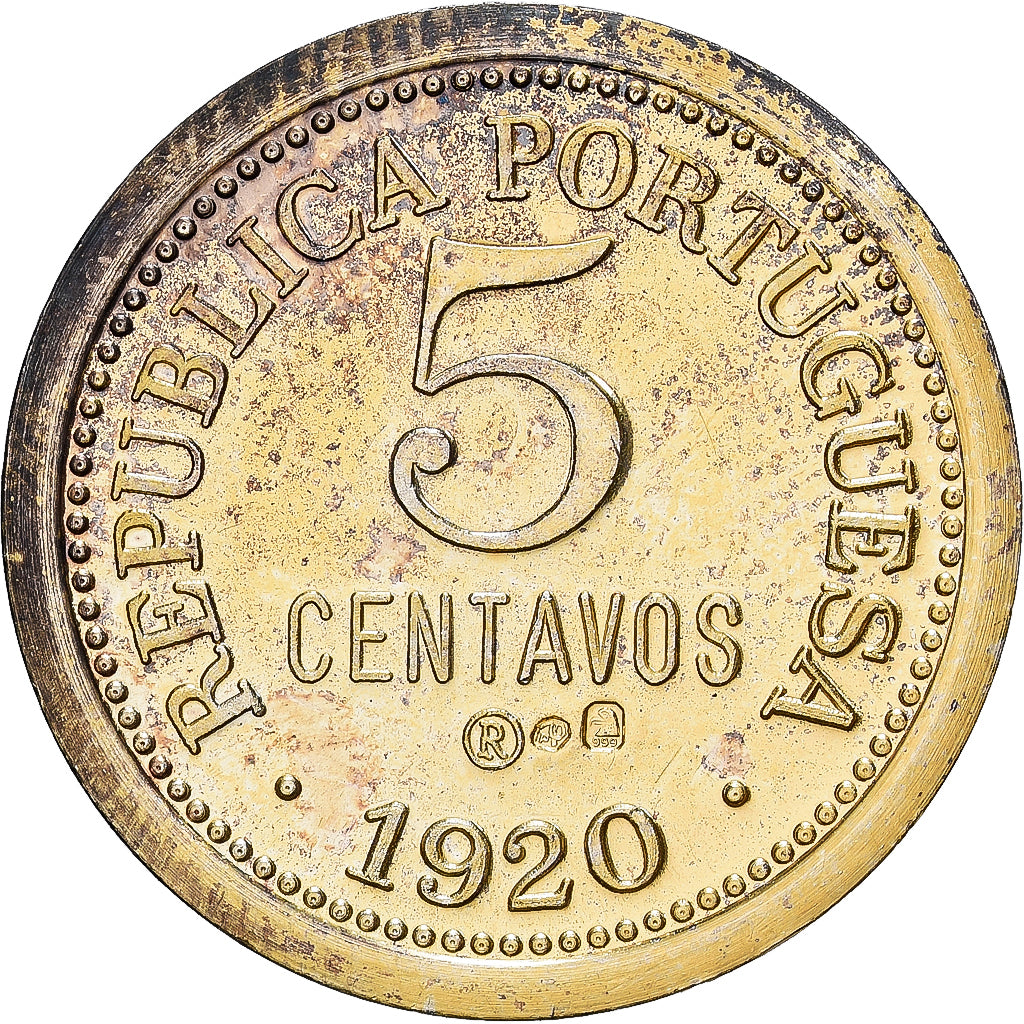 Portugal, medalha, Reproduction 5 Centavos, Vermeil, MS(63)