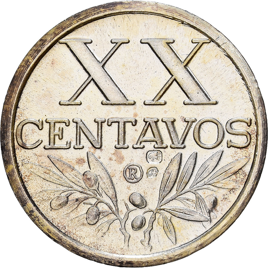 Portugal, Médaille, Reproduction 20 Centavos, Vermeil, SPL
