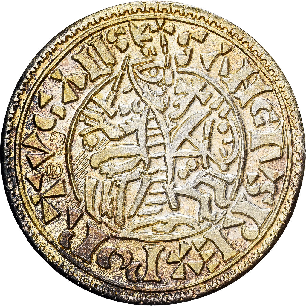 Portugal, Médaille, Reproduction Morabitino, Alphonse II, Vermeil, SPL